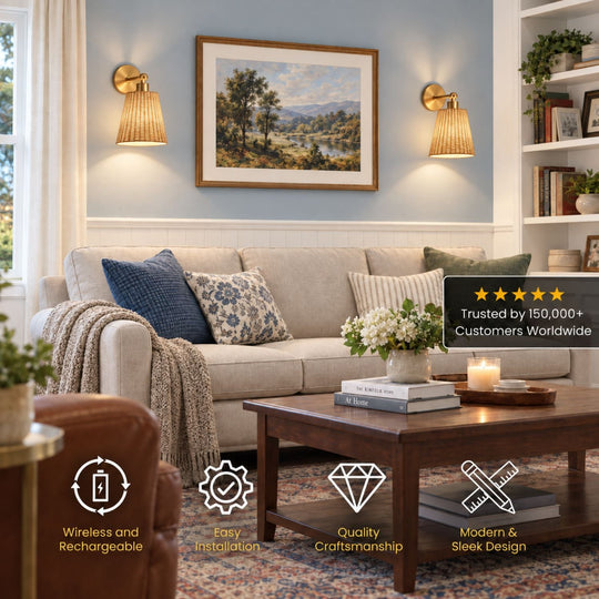 NATURAL WIRELESS WALL SCONCE