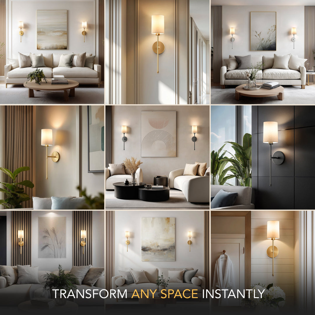 WIRELESS CYLINDRICAL WALL SCONCES (SET OF 2)